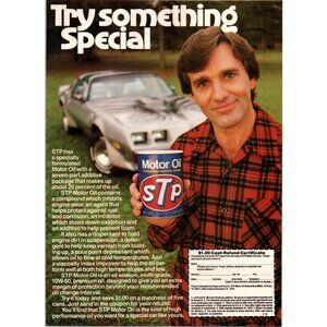 1979 STP Motor Oil Pontiac Trans Am Vintage Print Ad Man Cave Wall Art